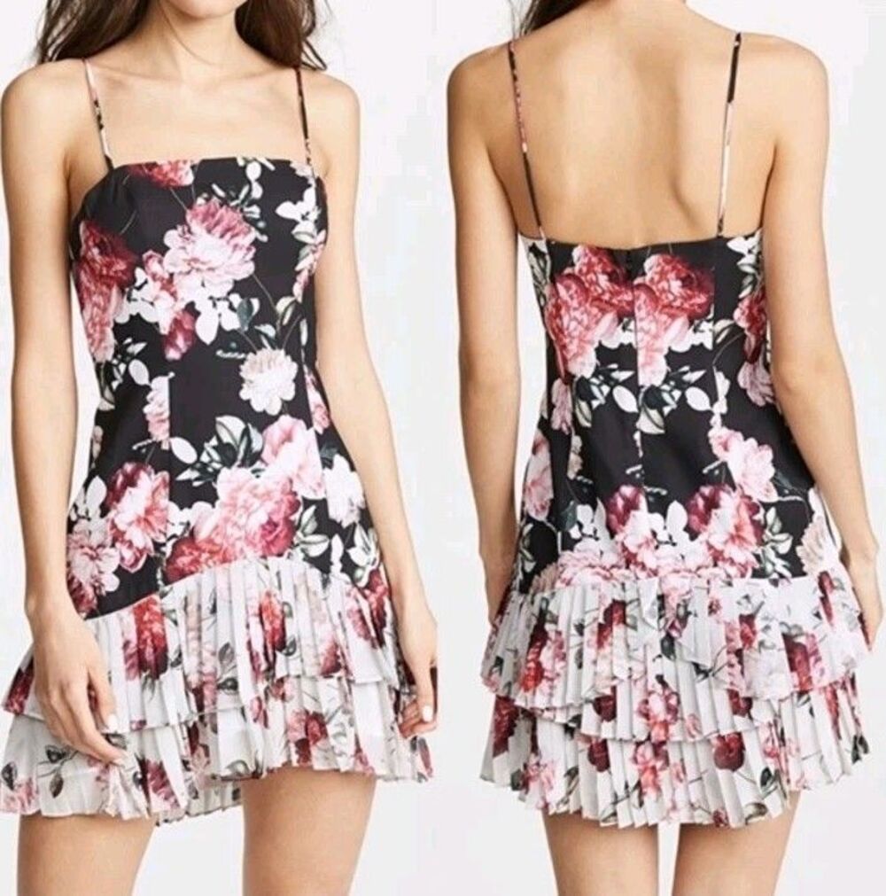 Fame and Partners x Anthropologie Oksana Floral Sleeveless Mini Dress sz 12 Boho